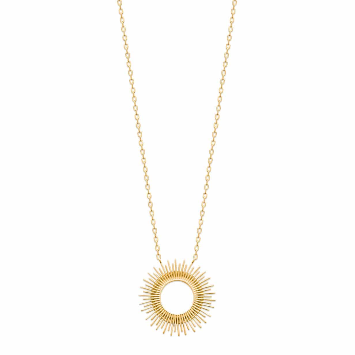 Collier soleil plaqué or