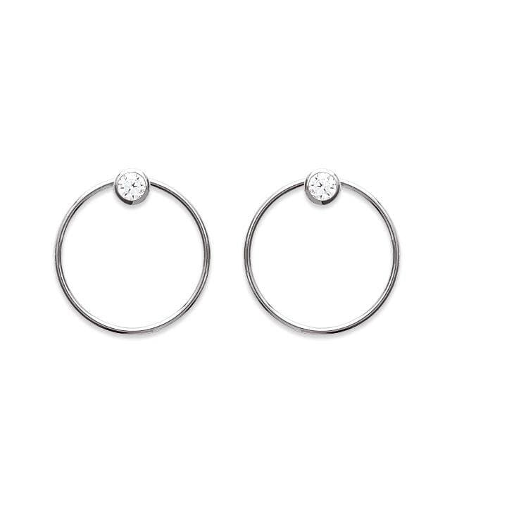 Créoles clous zircon argent rhodié
