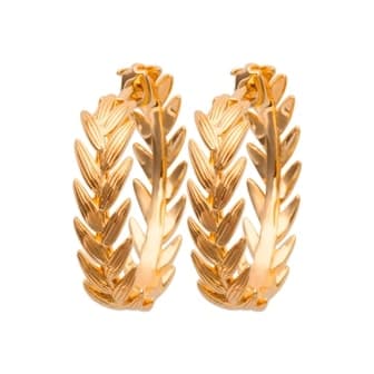 Boucles d'oreilles créoles laurier plaqué or