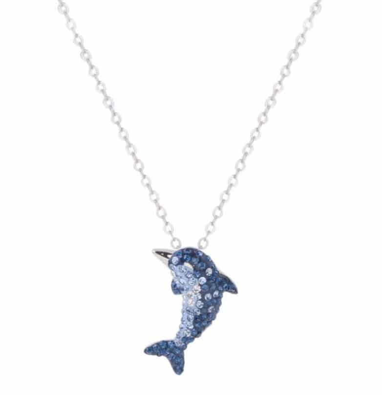 Pendentif dauphin bleu argent 925