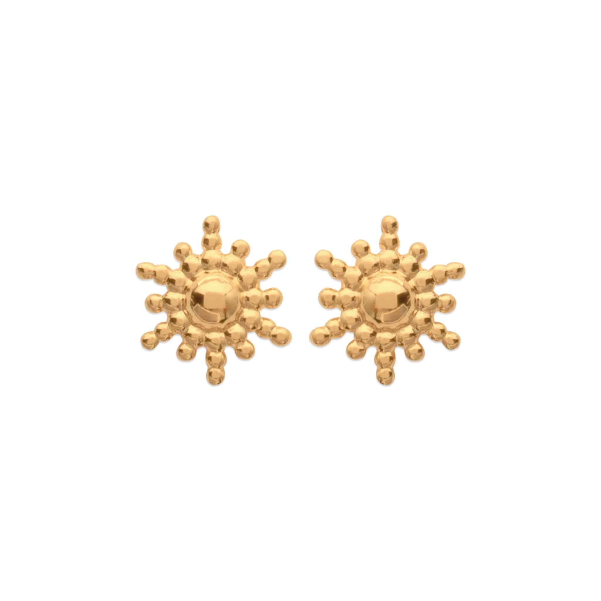 Boucles d’oreilles puce soleil plaqué or