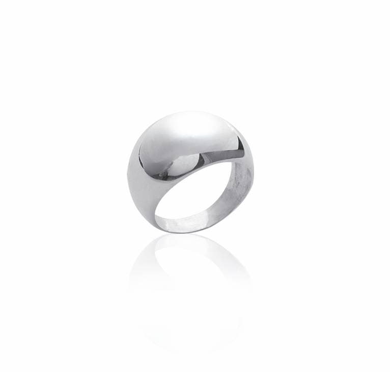 Bague bombée grand modèle argent - 52