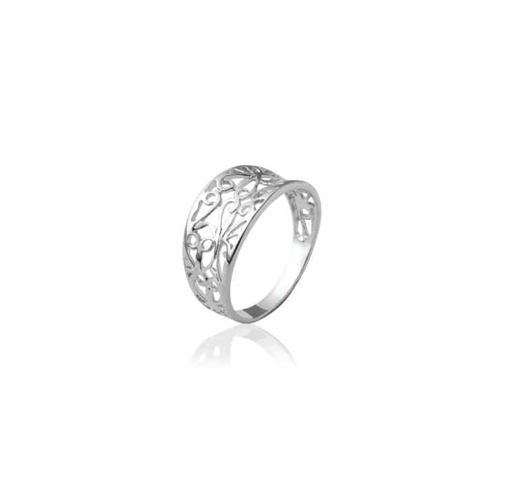 Bague celtique large arabesques argent - 54
