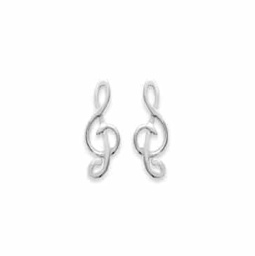 Clous d'oreilles clé de sol argent