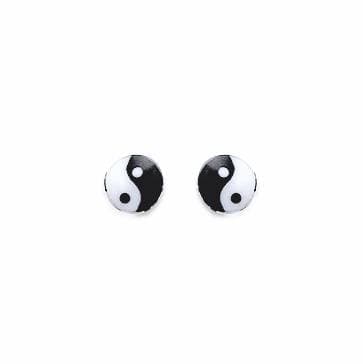 Clous d'oreilles yin & yang argent