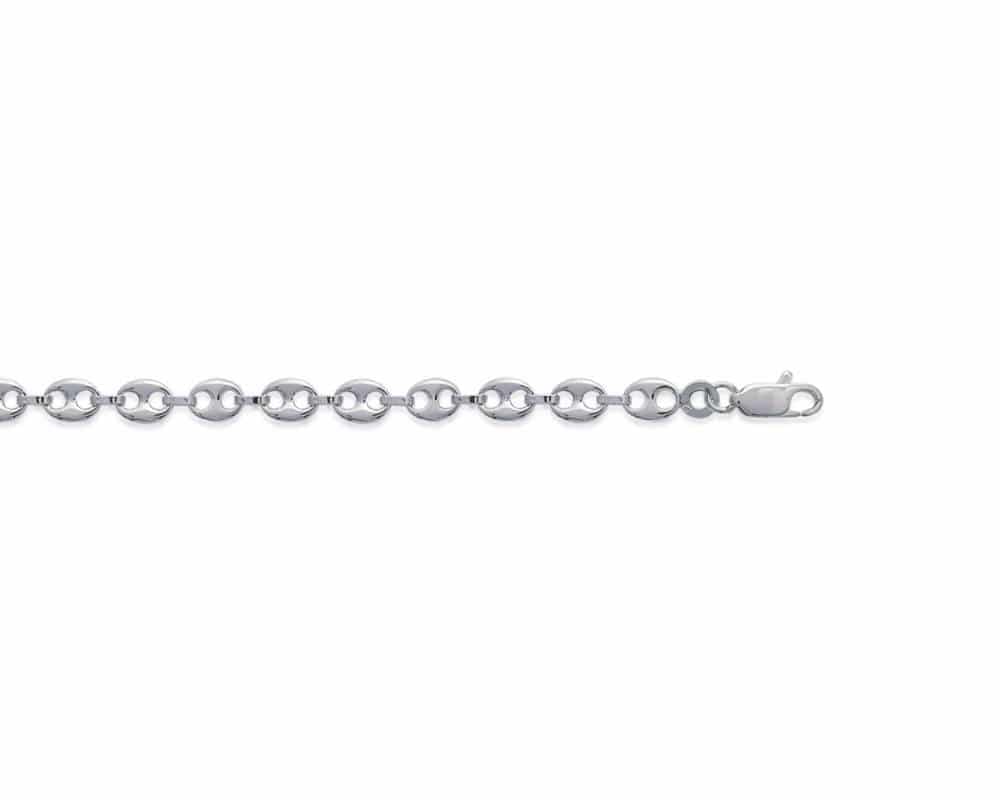Bracelet argent maille grains de café