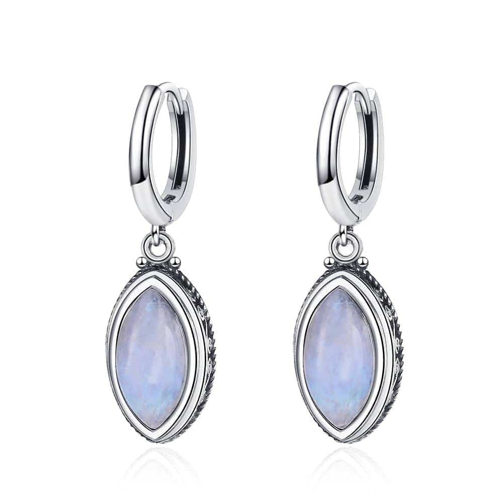Boucles d'oreilles pierre de lune losange