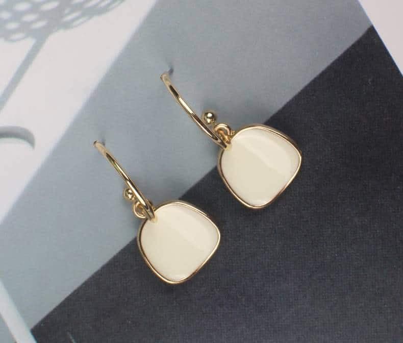 boucles d'oreilles dorées misty rose ou vert émeraude - vert