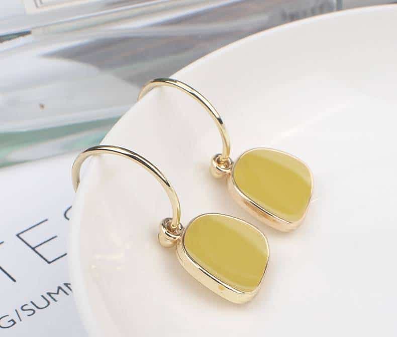 boucles d'oreilles dorées misty rose ou vert émeraude - rose