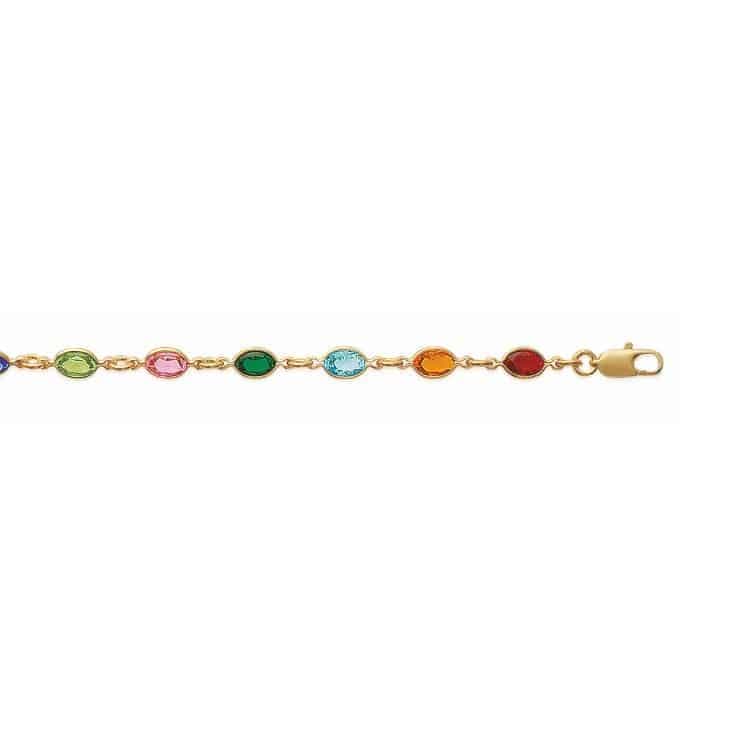 Collier cristaux multicolores plaqué or