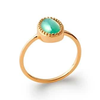 Bague aventurine Adeline plaqué or - 52