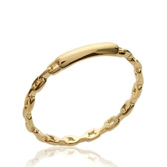 Bague chaîne rigide plaqué or - 54