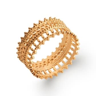 Bague couronne impériale plaqué or - 54