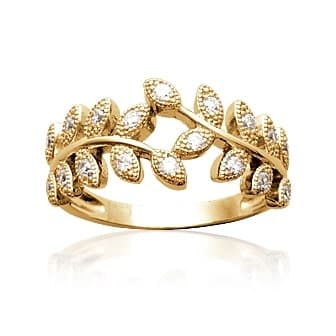 Bague laurier plaqué or - 60