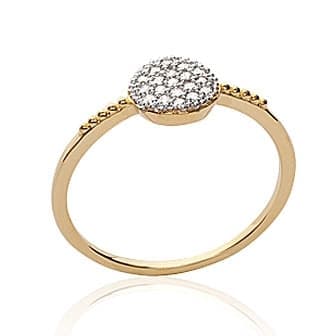 Bague pastille Lumia plaqué or - 48