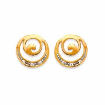 Boucles d'oreilles tourbillon plaqué or