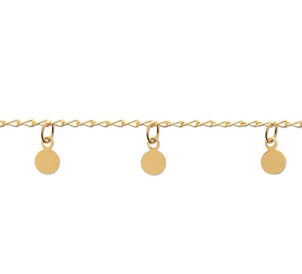Bracelet pastilles rondes plaqué or