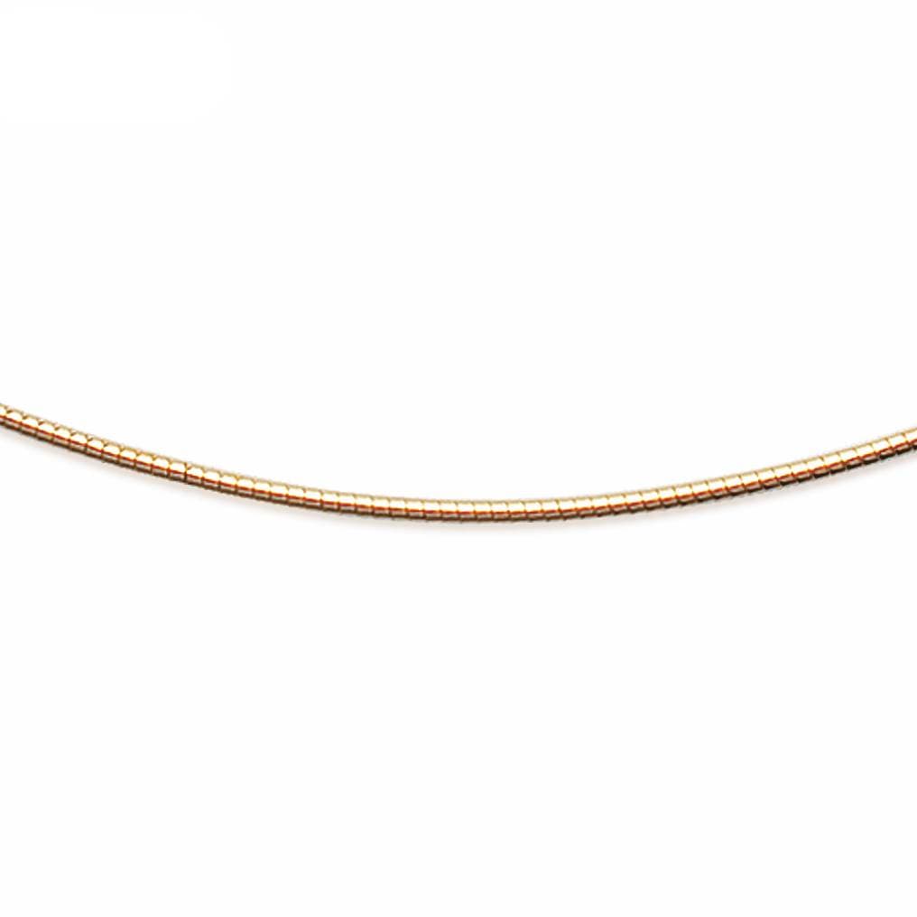 Collier câble Oméga plaqué or - 42 cm
