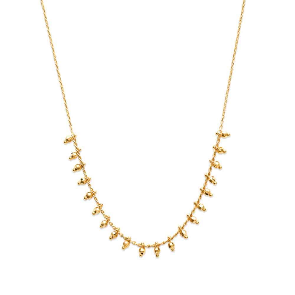 Collier fin perlé plaqué or