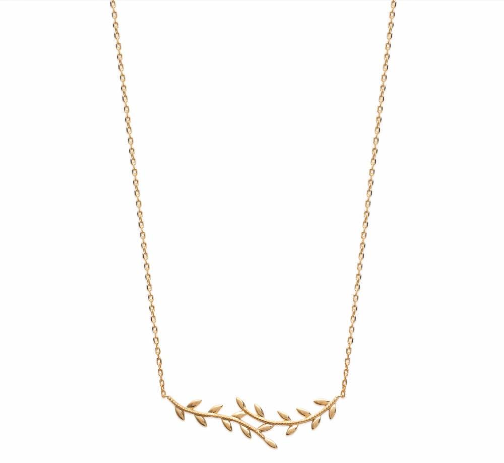 Collier laurier plaqué or