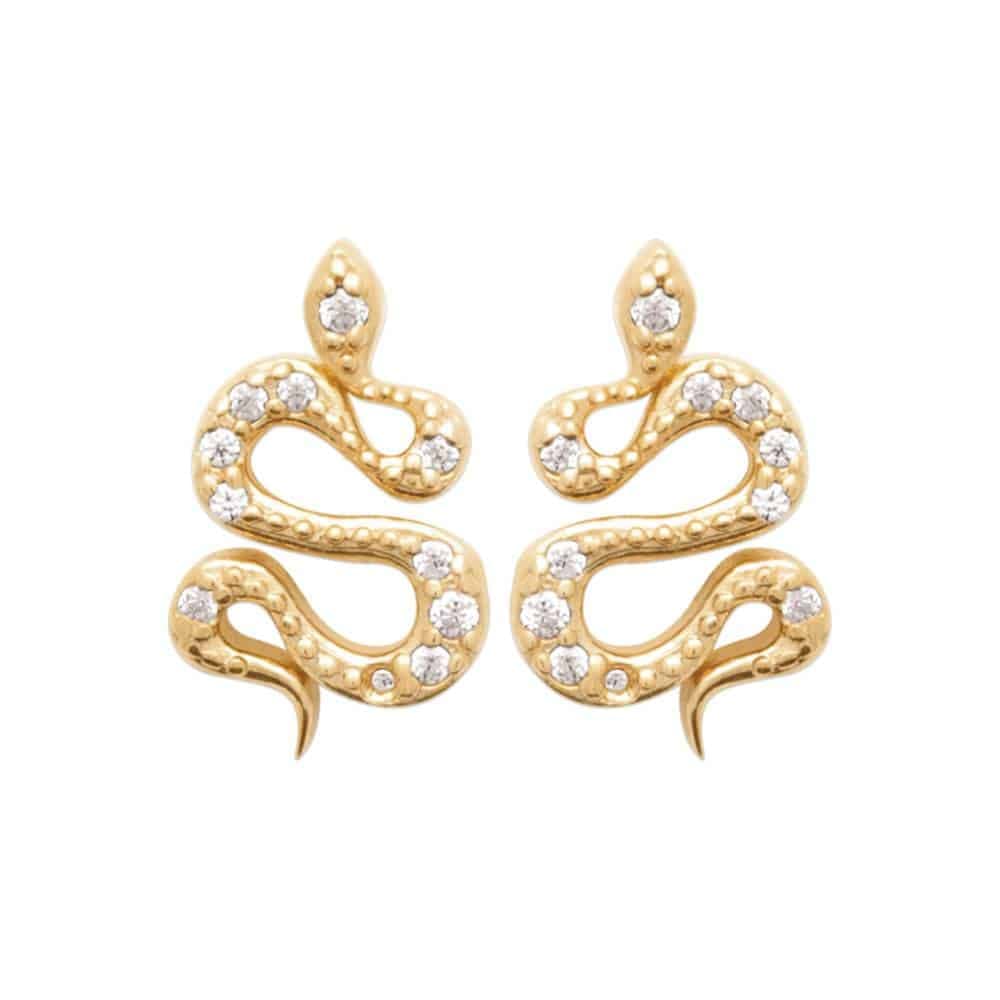 Boucles d'oreilles serpent plaqué or