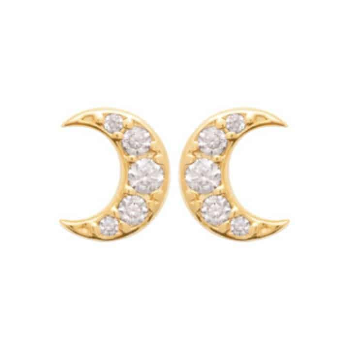 Clous d'oreilles lune plaqué or