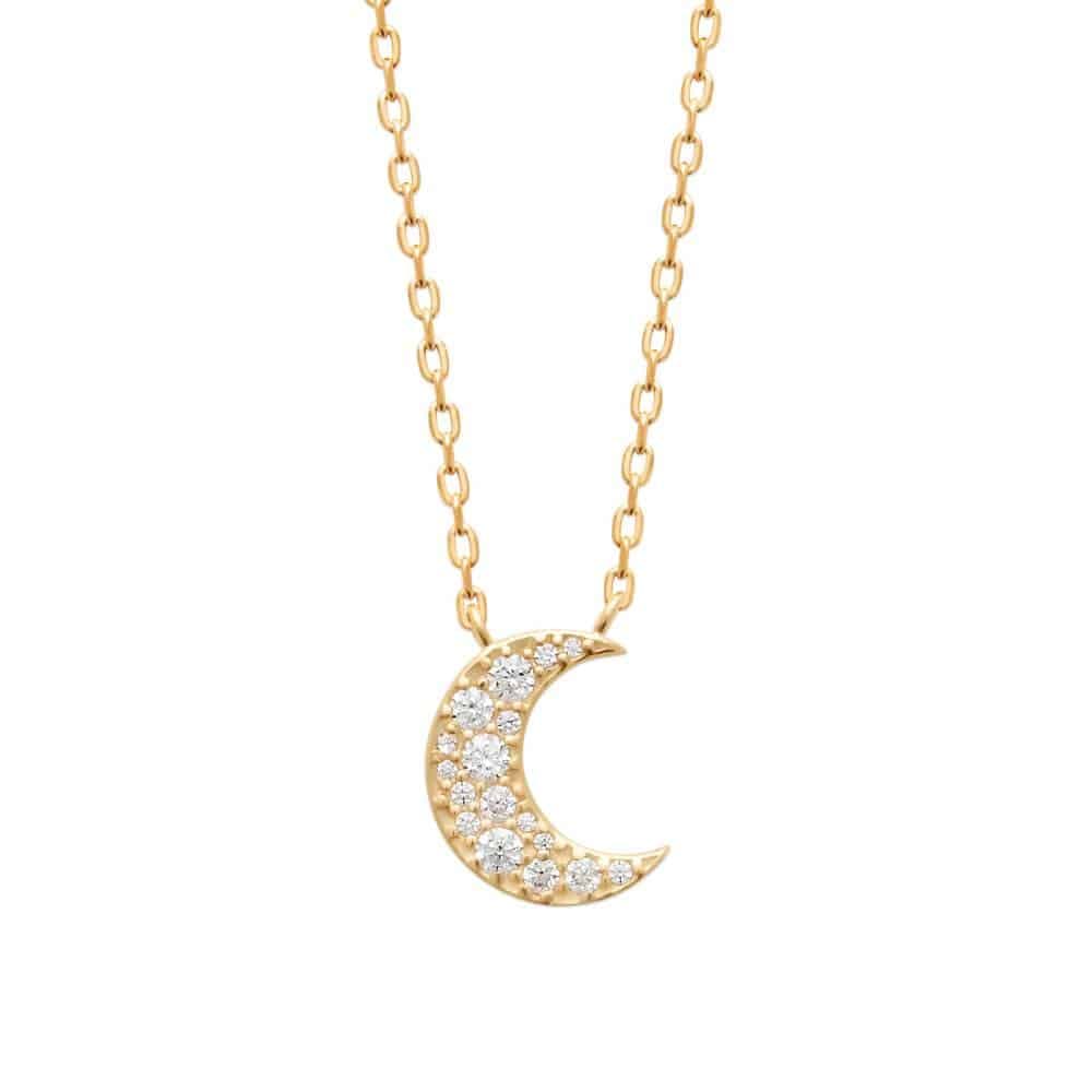 Collier lune plaqué or