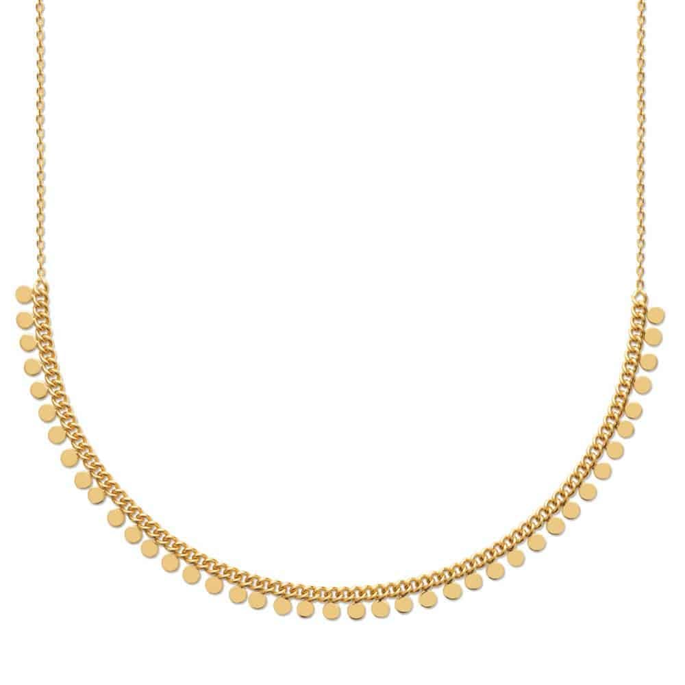 Collier pastilles breloques plaqué or