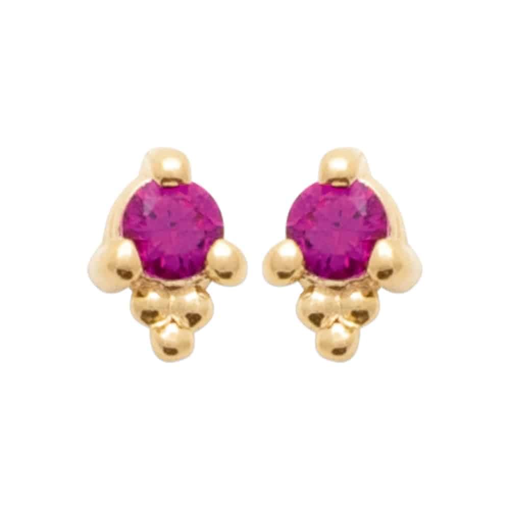 Boucles d'oreilles plaqué or magenta fushia
