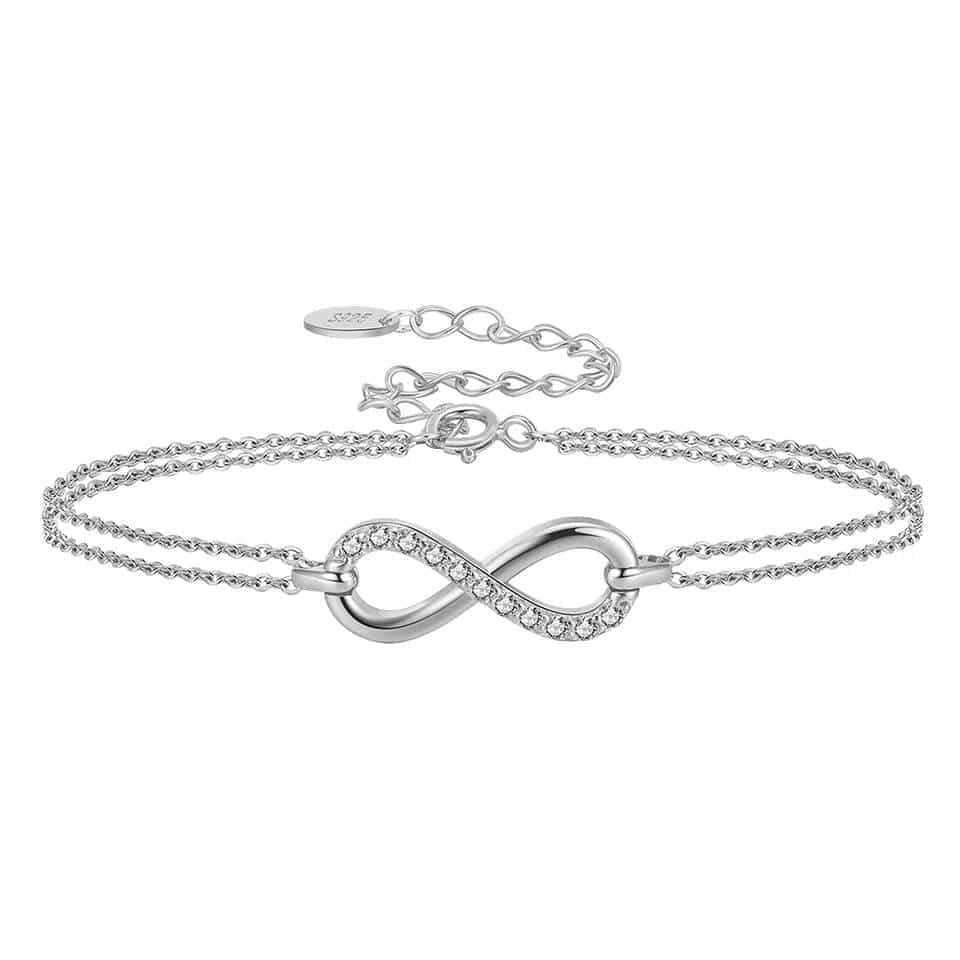 Bracelet infini argent rhodié