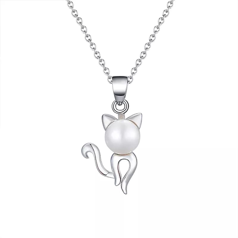 Pendentif chat perle