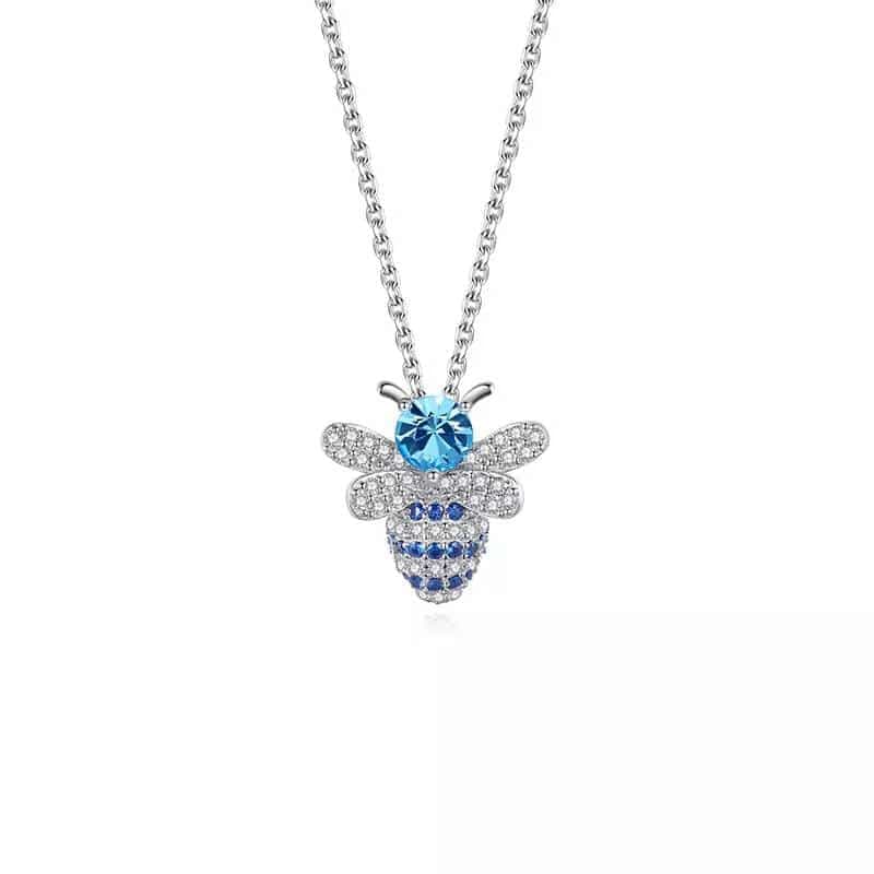 Pendentif argent abeille cristal swarovski