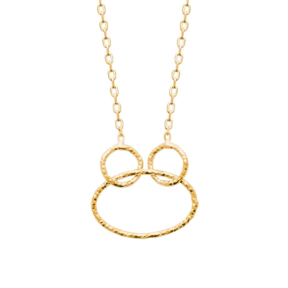 Collier plaqué or 3 anneaux entrelacés