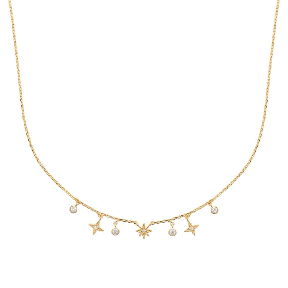 Collier plaqué or étoiles