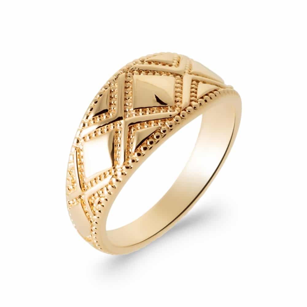 Bague large plaqué or - 50