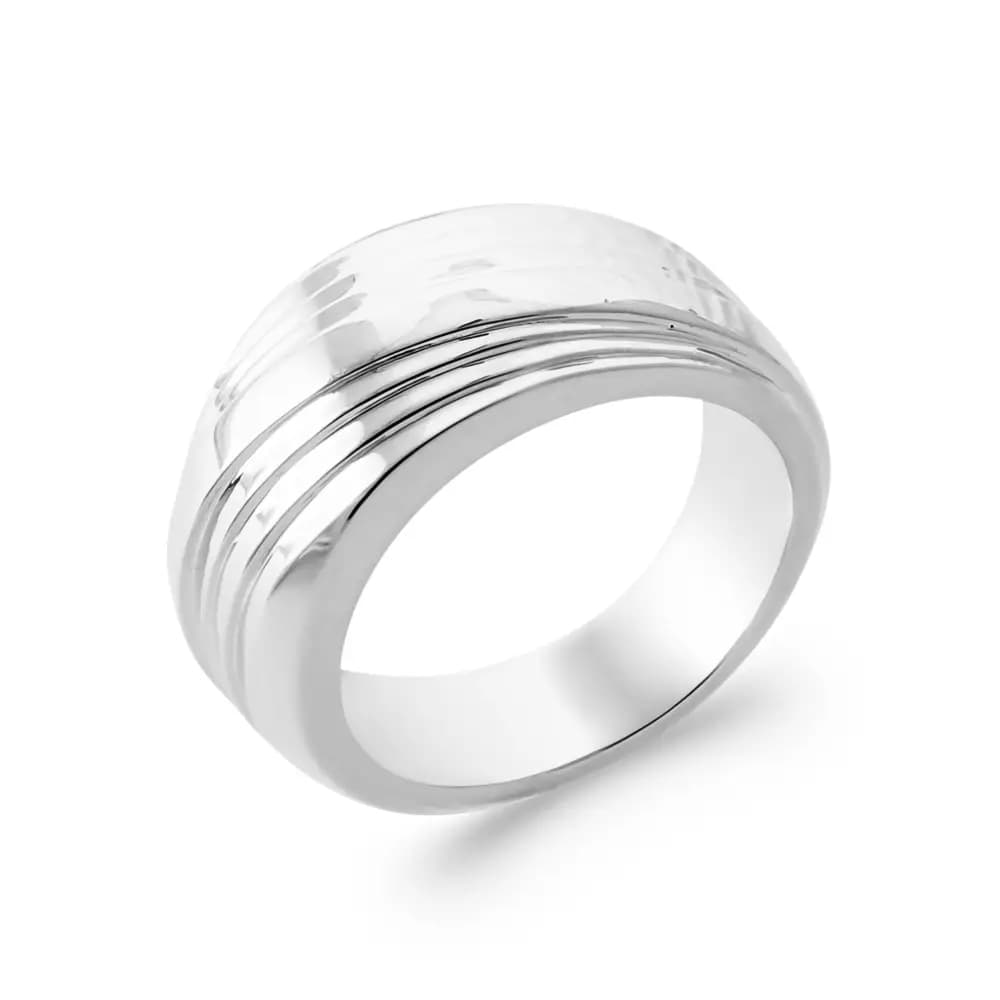 Bague argent rhodié large Laïs - 62