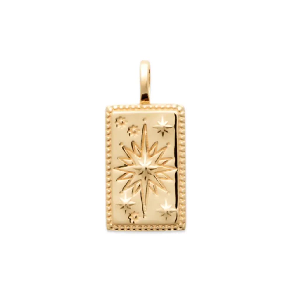 Pendentif médaille étoile plaqué or