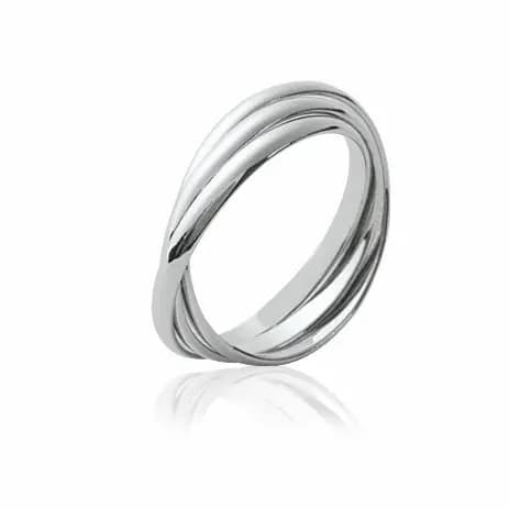 Bague 3 anneaux argent rhodié - 58
