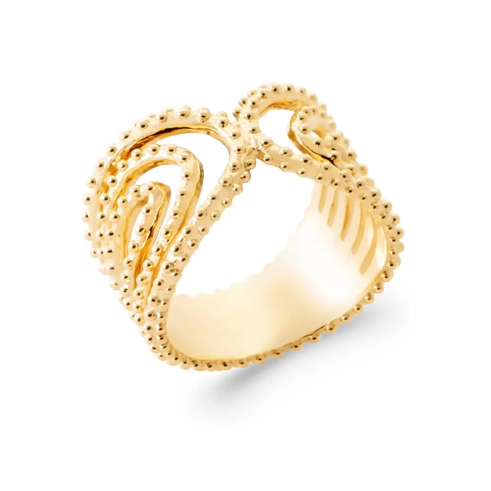 Bague plaqué or cactus - 54