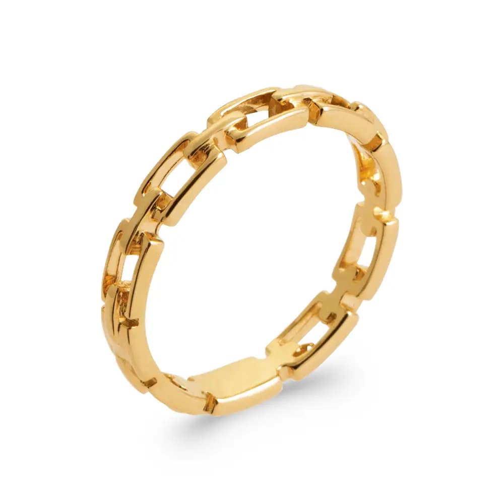 Bague chaîne Emma plaqué or - 54