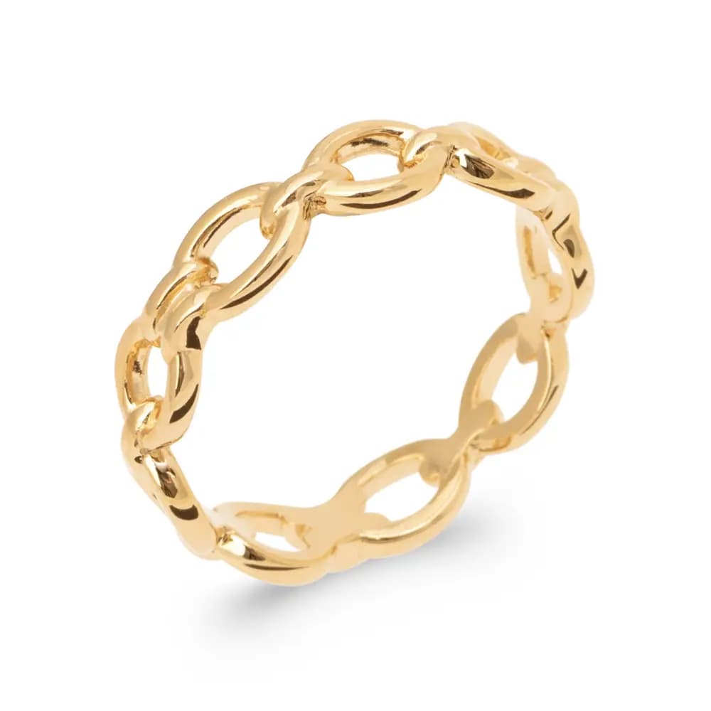 Bague chaîne plaqué or - 50