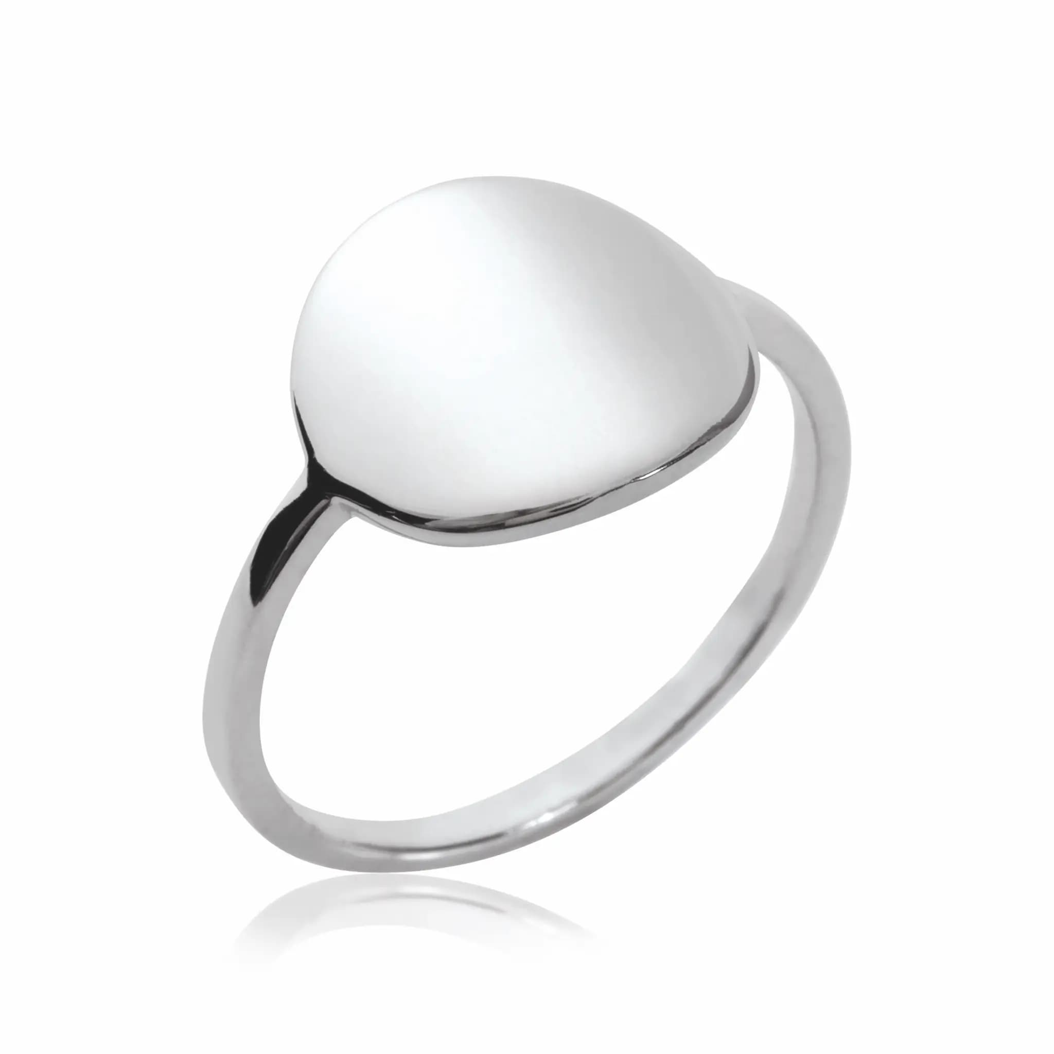 Bague pastille argent rhodié - 52