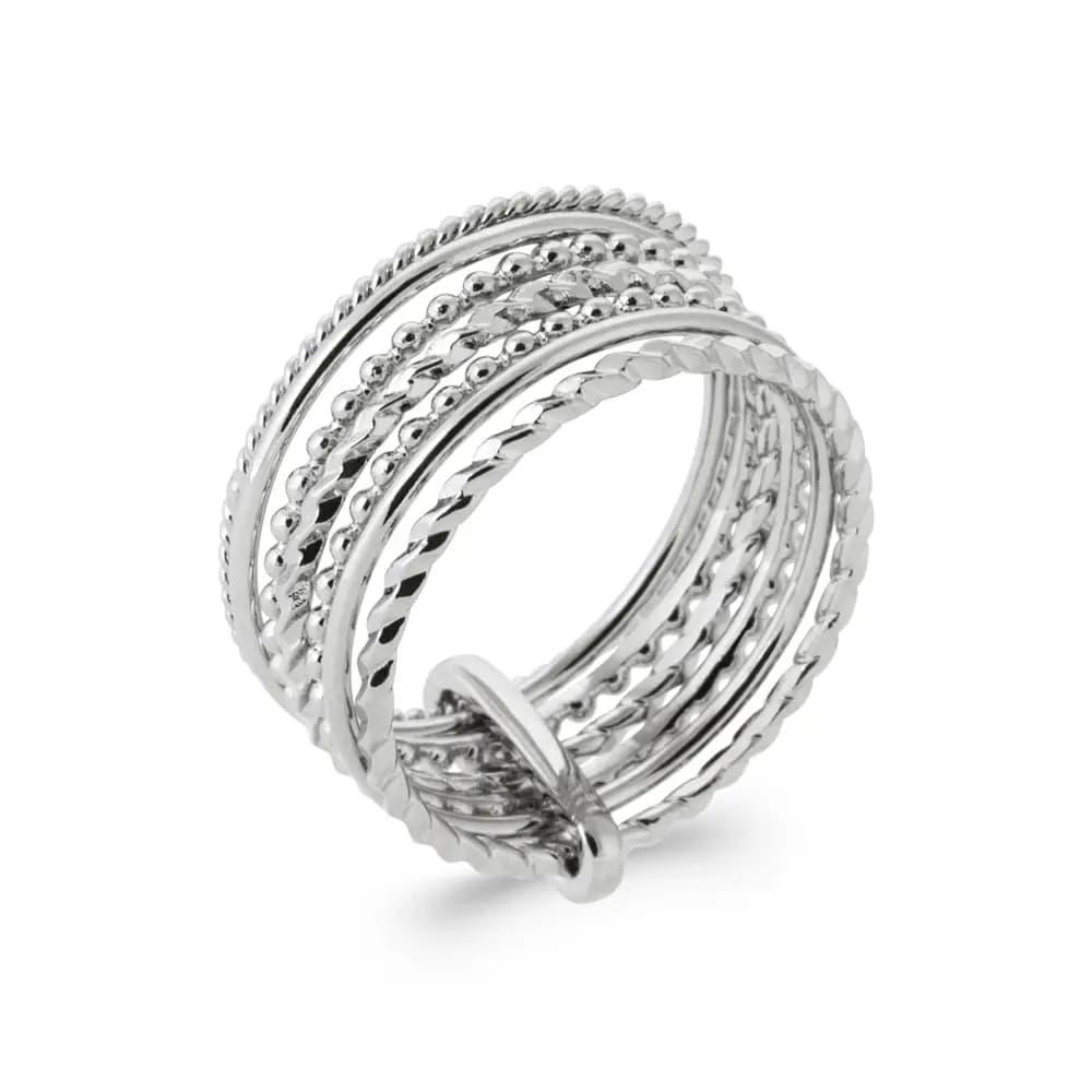 Bague semainier argent rhodié - 54