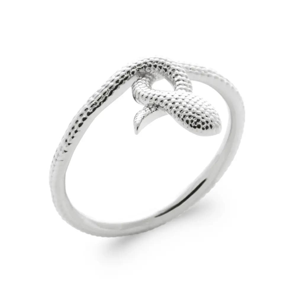 Bague serpent argent rhodié - 60