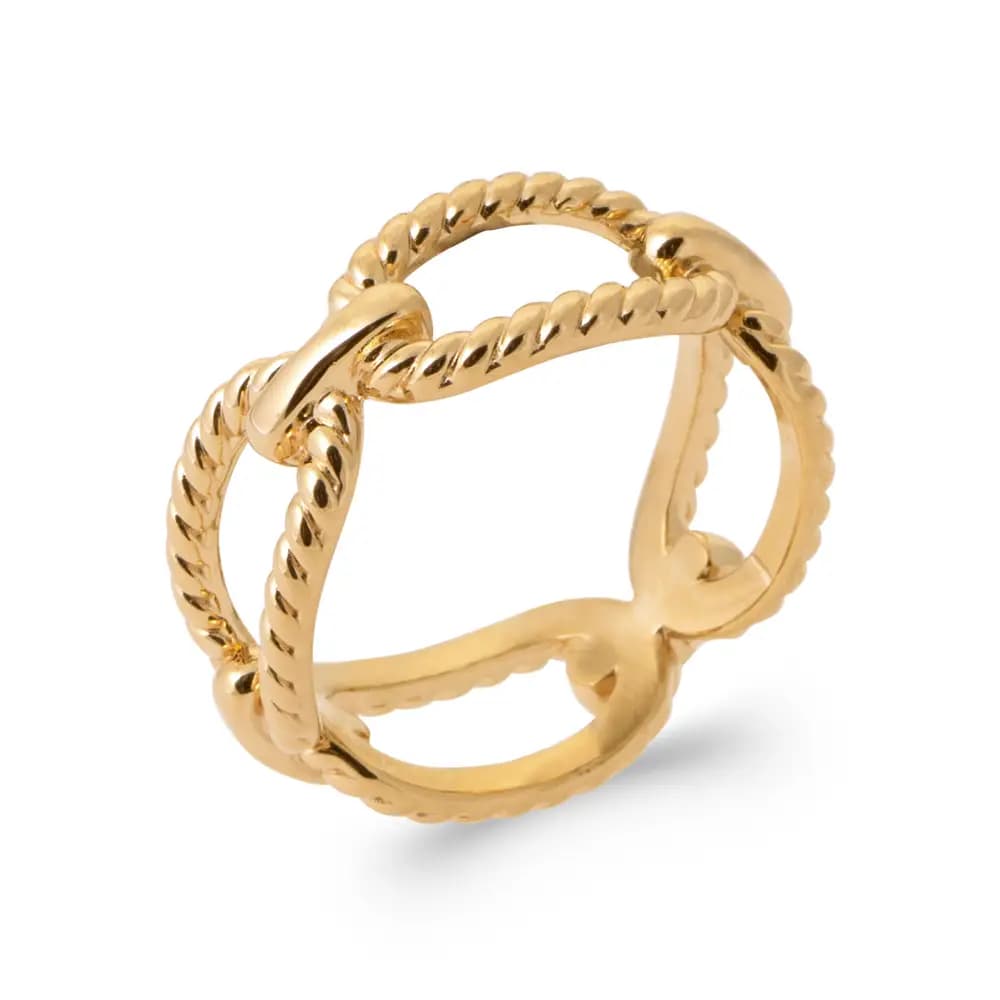 Bague tresses plaqué or - 58