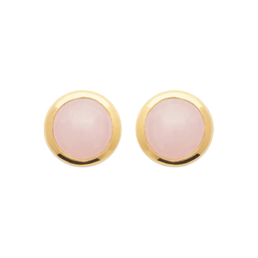 Boucles d'oreilles puces quartz rose