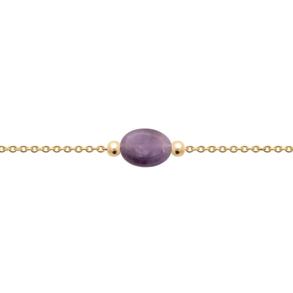Bracelet plaqué or améthyste Yolanda