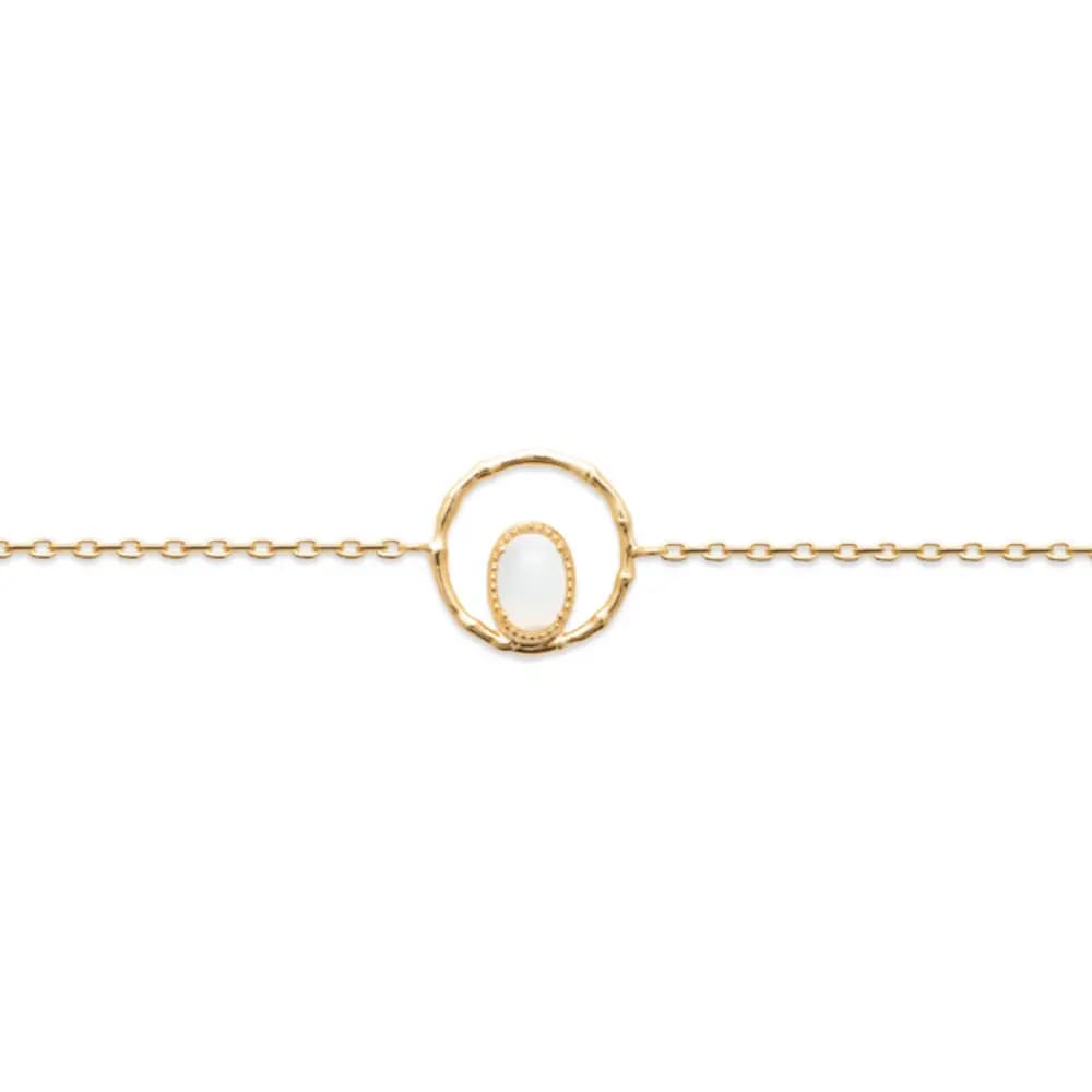 Bracelet plaqué or pierre de lune Elise