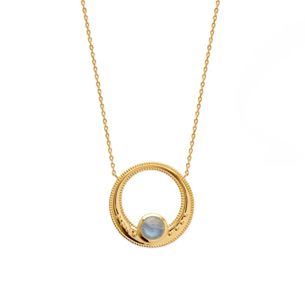 Collier plaqué or labradorite Aurora
