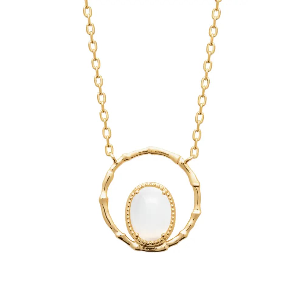 Collier plaqué or pierre de lune Elise